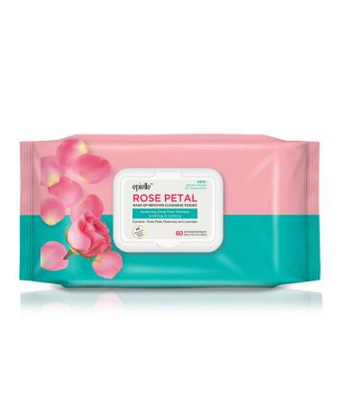 Epielle Rose Petal Makeup Remover Cleansing Tissues - 60 Pre-Moistened Tissues - Hypoallergenic, Soothing, No Mineral Oil, Alcohol, Sulfate - 4pk - Buy Online on SooperMarket.com