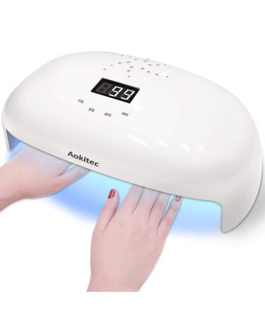 Aokitec 78W UV LED Nail Lamp, Professional Nail Dryer for Gel Polish Fits Fingernail & Toenail, Nail Light with 4 Timer Setting, Auto Sensor Gel Lamp for Home and Salon Use