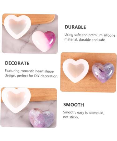 STOBOK 2pcs Love Mold Fondant Molds Silicone Soap Molds Heart Shape Silicone Heart De para Gelatinas Resin Silicone Molds Soap Silicone Molds Cake Heart-Shaped White Listing Silica Gel White 7.9x6.5cm - Buy Online on SooperMarket.com