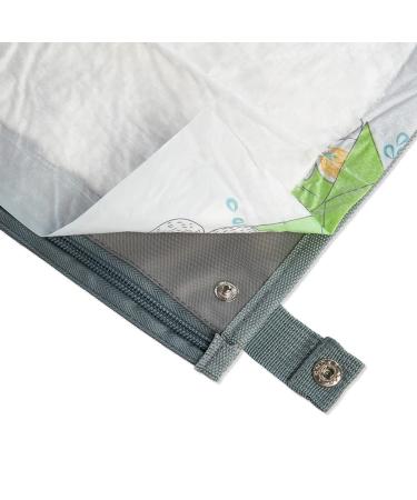 Luxdag Wrap Pad 60x60cm - Washable Diaper Bag & Change Mat with Compartments for Diapers & Wipes - Stylish Gray/Dots Design for On-the-Go Parents - Buy Online on SooperMarket.com