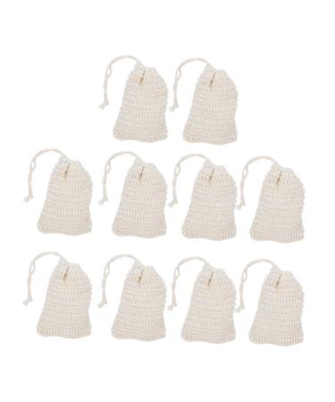 Healeved 10pcs Soap Foaming Foaming Bags Soap Foaming Net Natural Soap Bag Loofah Soap Bag Sisal
