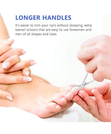 Long Handled Toenail Scissors Clippers Perfect for Thick Toe Nails Easy Reach Handle Unique Design Ergonomic Cuticle Scissor Ingrown Toenail File - Buy Online on SooperMarket.com