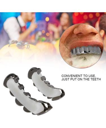 Shiny Teeth Hip Hop Prop Teeth Accessory Halloween Party & Hip Hop Fashion Brass Material Silicone Grooves Tweezers Fashionable & Luxury Appearance (Glossy black suit (real Glossy Black Suit (Real Gold Plating) - Buy Online on SooperMarket.com