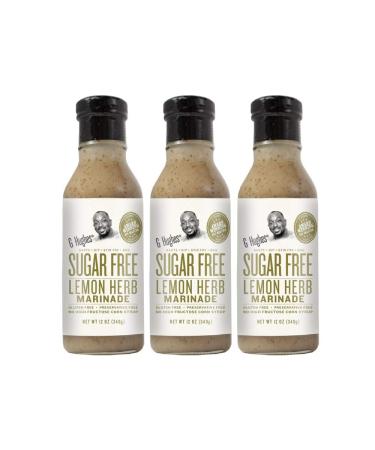 G Hughes Sugar Free Lemon Herb Marinade - Sugar Free Marinades Gluten Free Lemon Pepper Seasoning Keto Friendly Seasonings Low Carb Marinades Sugar Free BBQ Sauce Keto BBQ Sauce- 12 Oz (3-Pack) Lemon 13 Ounce (Pack of 3)