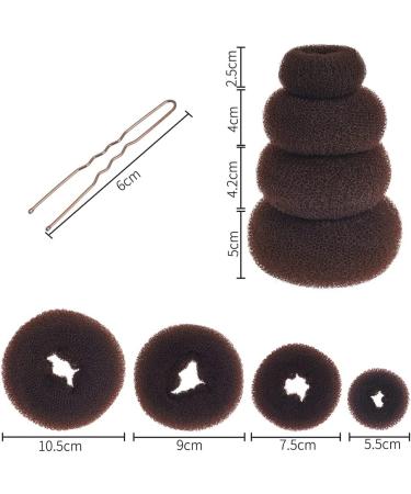 Brown Hair Bun Maker Set with 4 Doughnut Bun Makers & 20 Hair Pins - Ballet Bun Kit & Accessories - Buy Online on SooperMarket.com