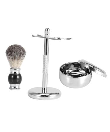 Professional Mens Shaving Kit: Faux Badger Hair Brush Alloy Soap Bowl & Stand Holder - Perfect for a Luxurious Grooming Experience - Buy Online on SooperMarket.com