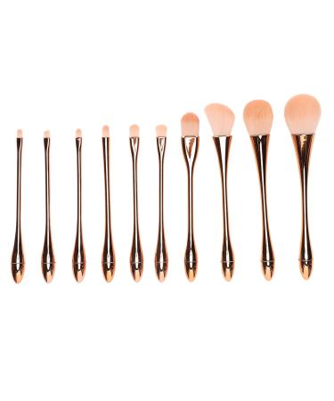 Professional 10-Piece Rose Gold Makeup Brush Set | Eye Shadow Concealer & Blusher Brushes for Flawless Application - Buy Online on SooperMarket.com