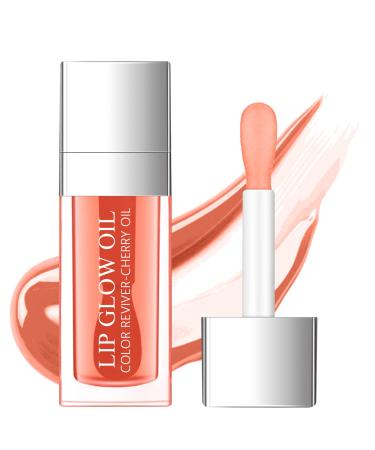 Lisara Plumping Lip Oil Lip Gloss, Hydrating Lip Glow Oil - Nourishing Gloss Lip Balm, Big Brush Head Non-Sticky and Long Lasting Liquid Lip Gloss, Lip Tinted for Lip Care and Dry Lips - Pink