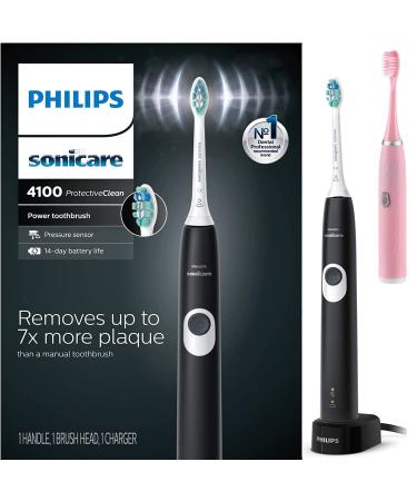 Philips Sonicare ProtectiveClean 4100 Rechargeable Electric Toothbrush  Black - Plaque Control with Pressure Sensor  Up to 2 Weeks Operating Time  Broage Random Color Electric Toothbrush