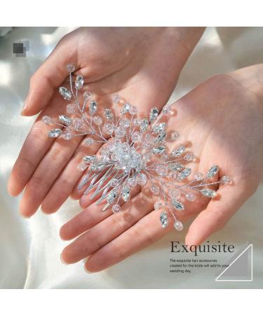 Crystal Bride Wedding Hair Comb - Silver Rhinestone Bridal Hair Piece for Women & Girls - Buy Online on SooperMarket.com