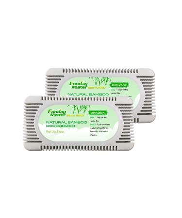 2Packs Refrigerator Deodorizer(60g Each Pack) Fonday Odor Eliminator for Fridges Freezers Coolers & Lunch Boxes, Bamboo Activated Charcoal Fridge Deodorizer, More Effective Than Baking Soda 2.1 Ounce (Pack of 2)