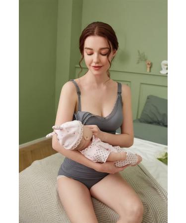 Dreamburn Women's Nursing Tank Top with Built-In Bra - Maternity Camisole for Breastfeeding XXL Pink - Buy Online on SooperMarket.com