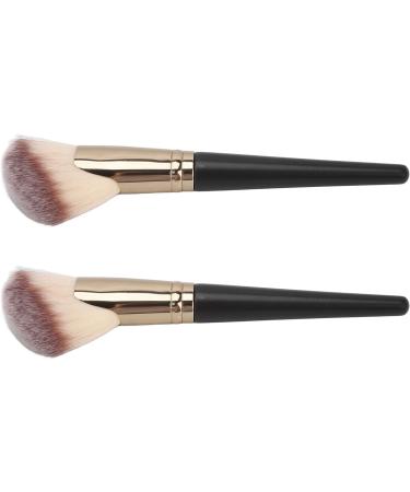 Contour Brush Pack of 2 Facial Shadow Brushes Soft Fiber Show Brush Makeup Powder Brush with Wooden Handle for Salon Travel - Buy Online on SooperMarket.com