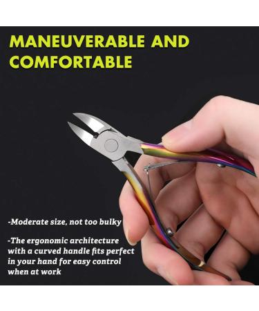 BEZOX Portable Nail Clipper - Surgical Stainless Steel Toenail Clippers for Thick Nails - Rainbow Finish - Buy Online on SooperMarket.com