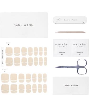 DANNI & TONI Cat Eyes Gel Nail Polish Strips - Crystal Haze French Tip | Salon-Quality Manicure Stickers Set - Buy Online on SooperMarket.com