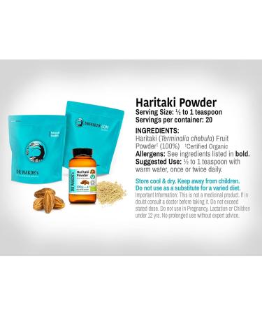 DR WAKDE'S Haritaki Powder (Hirda | Terminalia chebula) - 500g (1.1lb) | Pure Raw Ayurvedic Herb | Vegan | Same Day Dispatch - Buy Online on SooperMarket.com