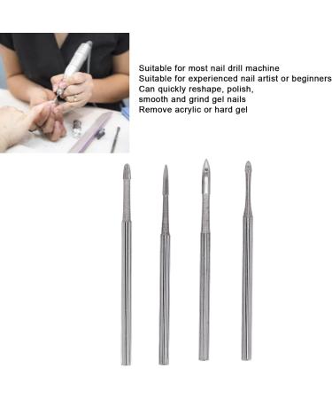 Nail Buffer Tips Nail Drill Bits Set Portable Manicure Tool 4Pcs Wear-Resistant Home Beauty Salon Nail Artist: - Buy Online on SooperMarket.com