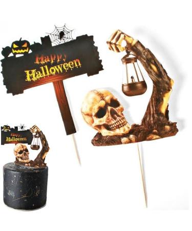 1 Set Halloween Cake Topper Cake Decorations Ghost Skull Cake Decorations Cupcake Topper for Halloween Party Supplies Decor