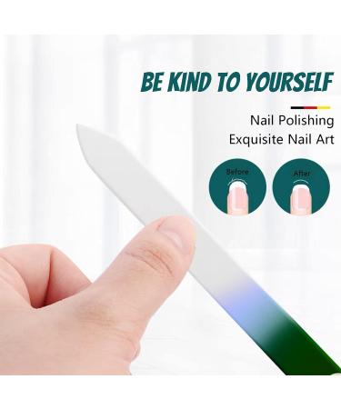 3 Pack Premium Crystal Glass Nail File Set in Pouch - Green Series - Buy Online on SooperMarket.com