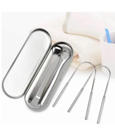 Tongue scraper set stainless steel for smoothing surfaces safe tongue cleaner tongue cleaning tool easy to clean to reduce bad breath