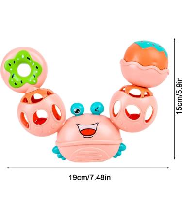 Abbto Babyrassel Crab Shape Newborn Toy - Soft Sensory Ball & Calming Bite Ring for Babies - Buy Online on SooperMarket.com