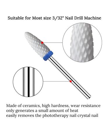 Ceramic Nail Drill Bits Set - Professional 10Pcs 3/32 Cuticle Remover for Acrylic Gel Nails - Crystal Nail Extension Tool - Nail Removal Kit - 10 Count - Buy Online on SooperMarket.com