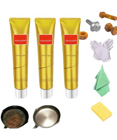 Waeuy Metal Polish Cream Waeuy Ultimate Metal Polish Cream Instashine Metal Polish Cream Fixini All Metal Polish Cream Ultra Metal Polishing Paste for Copper Stainless Steel Chrome (3PCS)