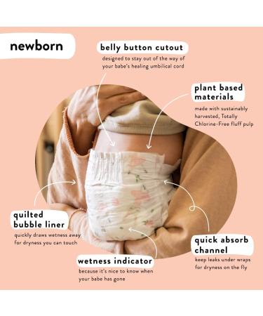 The Honest Company Clean Conscious Diapers | Plant-Based & Sustainable | Rose Blossom + Tutu Cute | Newborn Size 76 Count Club Box - Buy Online on SooperMarket.com