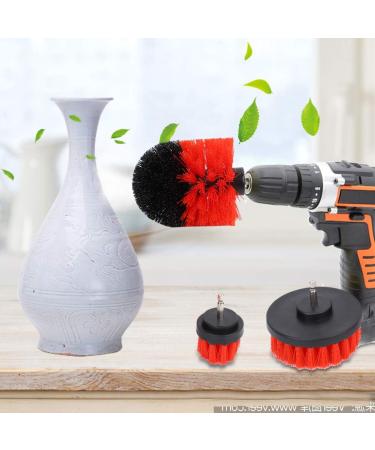 3pcs 3 Colors Drill Brush Replacement Power Scrubber Brush Electric Drill Kit for Bathroom Surfaces Tub Kitchen Shower and Sinks (Red) - Buy Online on SooperMarket.com