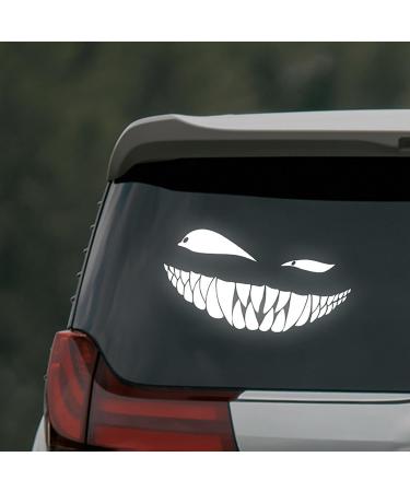 Funny Devil's Skew Eye Car Sticker | Reflective Self-Adhesive Auto Decal for Windows & Bumpers | SHICHANGDA Silver White - Buy Online on SooperMarket.com