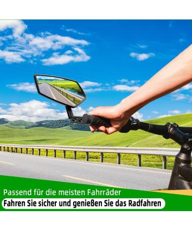 RBRL Extra Large Bar End Bike Mirror - Impact-Resistant Glass Mirror for E-Bikes & Bicycles (Left Wing Diamond) - Buy Online on SooperMarket.com