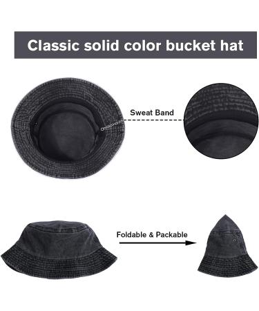 Crazy Era 3 Pack Washed Cotton Bucket Hats - Summer Outdoor Cap Set for Men and Women - Black/White/Gray - One Size - Buy Online on SooperMarket.com