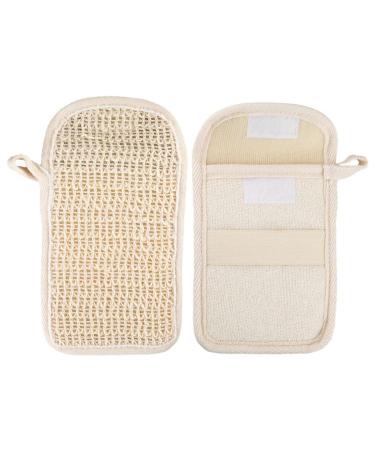 Soap Bags for Soap Bars 2PCS Natural Soap Saver Pocket Cotton-Linen Exfoliating Soap Pouch Soap Bar Body Scrubber Bag Mesh Sponge Holder for Shower and Bath