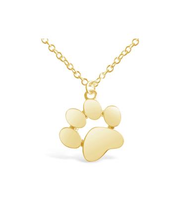 Rosa Vila Paw Print Necklace Paw Necklace Dog Necklace Dog Jewelry for Women Dog Paw Necklace Dog Pendant Dog Necklaces for Women Gold Tone