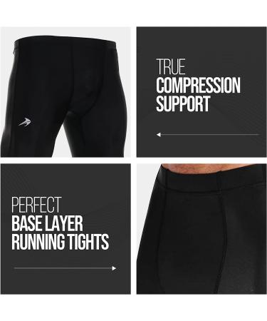 CompressionZ Men's Compression Pants - Black Large | Base Layer Running Tights for Sports - Buy Online on SooperMarket.com
