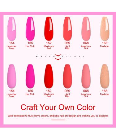 Lavender Violets 12 Pcs Dip Powder Nail Kit 6 Colours Nude Pink Shimmer Salmon Bright Red Dipping Powder Liquid Set with Base & Top Coat Activator Starter French Nail Art Manicure M208 - Buy Online on SooperMarket.com