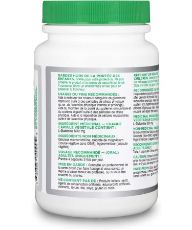 Organika L-Glutamine - Free Form 500mg- Supports Digestive System Health Aids Muscle Cell Repair- 120vcaps - Buy Online on SooperMarket.com