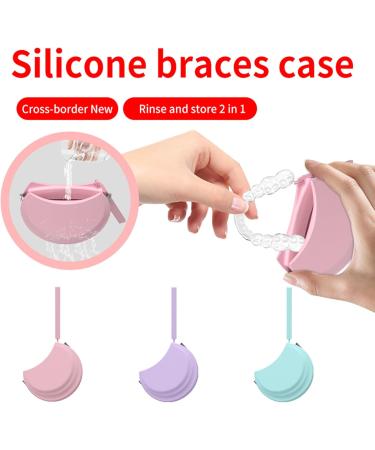 Buy OUEYFER Orthodontic Retainer Case - Soft Silicone Portable Travel Holder Ideal for Office & On-the-Go - Pink - Buy Online on SooperMarket.com