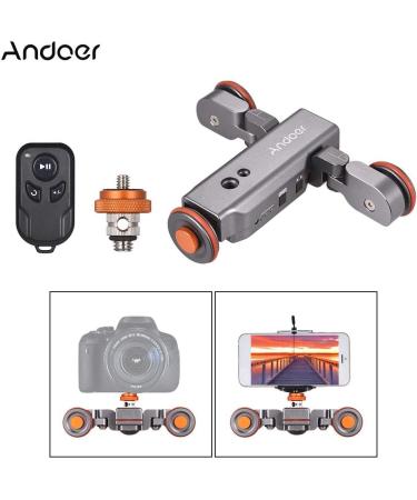 Andoer Track Dolly L4 PRO: Motorized 3-Wheel Camera Dolly with Wireless Remote Control - Gray - Buy Online on SooperMarket.com