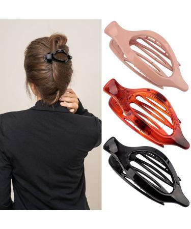 ATODEN Alligator Clips for Hair Alligator Hair Clips 3Pcs Hair Claw Clips 4.52'' Duck Billed Hair Clips Medium Hair Clips Flat Hair Clips Sectioning Hair Accessories Hair Clamps Barrettes Jaw Clips Gifts for Women Black ...