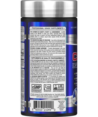 ALLMAX Nutrition - Creatine 3000 Creatine Monohydrate Capsules for Strength and Muscle Recovery Gluten Free & Fast Absorbing 3000 mg 120 Capsules - Buy Online on SooperMarket.com