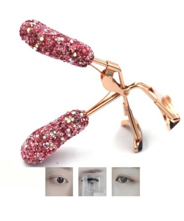 Bling Rhinestone Eyelash Curler - Designed for Stunning Curled Lashes (Pink)