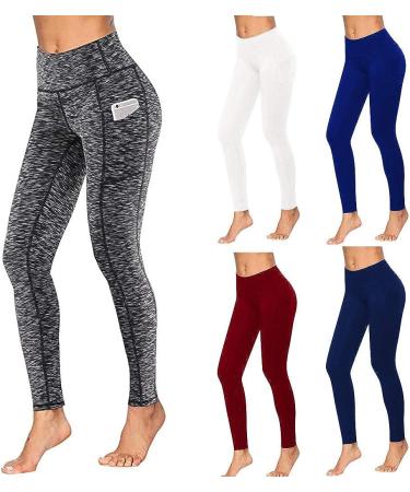 VEZAD Women's Butt Lifting Anti Cellulite Leggings - High Waisted Yoga Pants for Workout - Tummy Control Sport Tights - B-white Medium - Buy Online on SooperMarket.com