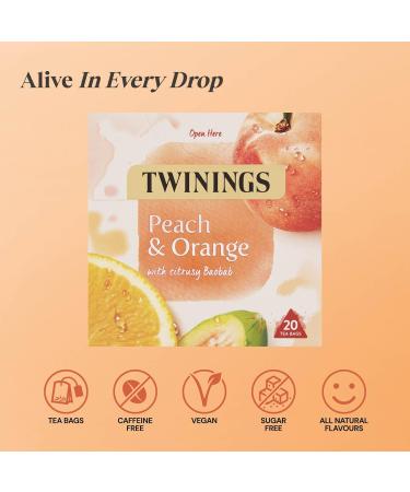 Twinings Superblends Sleep Tea with Spiced Apple Vanilla Camomile & Passionflowers 80 Teabags (Multipack of 4 x 20 Bags) & Peach & Orange Tea Bags 20 Count (Pack of 1) - Buy Online on SooperMarket.com