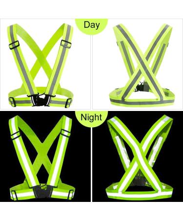 Adjustable High Visibility Reflector Vest for Biking & Jogging | Safety Vest with Strap Bracelet for Men & Women - Buy Online on SooperMarket.com