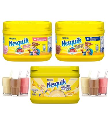 Nesquik Strawberry Chocolate & Banana Flavour Bundle Enjoy These Classic Flavours With Your Milk - 300g | Pick your Favourite Type