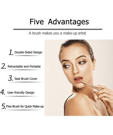 L.Y.L Pro Gold Double-Ended Retractable Lip Brush - Perfect Travel Lipstick & Gloss Makeup Brush for Christmas Gifts - Buy Online on SooperMarket.com