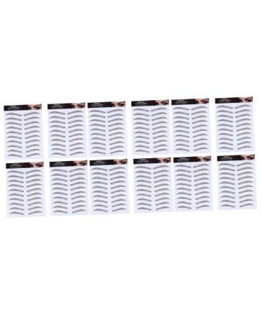 Baluue 12 Pcs Eyebrow Stickers Peel off Brow Imitation Eyebrows Brown Water Transfer Paper with Soy Ink 21x15cmx3pcs Brown 1x3pcs