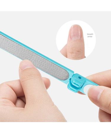 FYOBOT Folding Nail File Double Side Nail Grinding Sanding Remove Buffer UV Gel Polish Manicure Tool Blue - Buy Online on SooperMarket.com