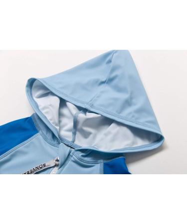 BONVERANO Baby Boys Swimsuit | UPF 50+ Full Zip Hooded One Piece | 6-9 Months Blue - Buy Online on SooperMarket.com